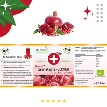 Premium Granatapfel Elixier Etikett